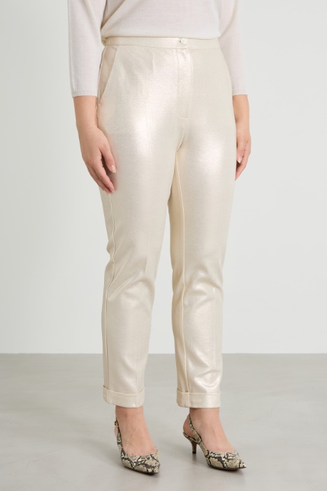 Pantaloni in jersey lamé
