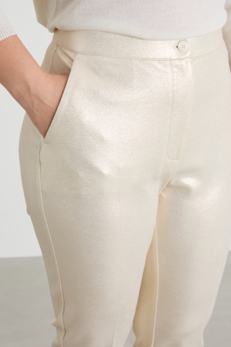 Pantaloni in jersey lamé