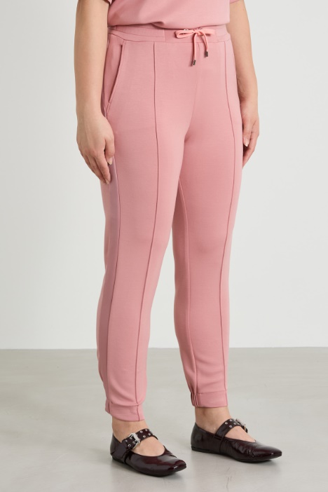 Pantaloni con bande in raso