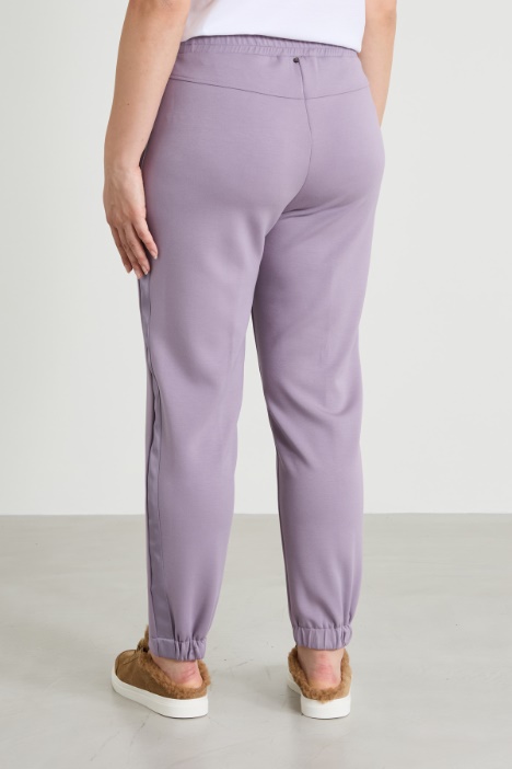 Pantaloni con bande in raso