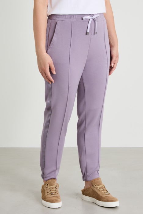 Pantaloni con bande in raso