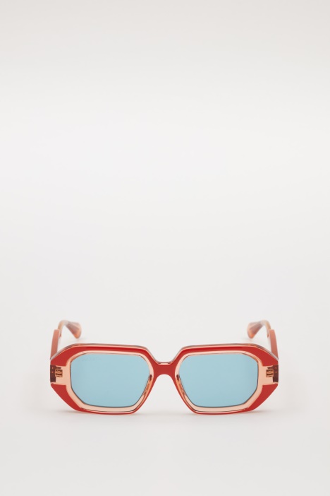 Geometric glasses with bas reliefs Intrend