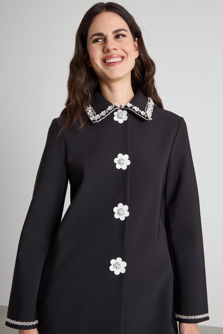 Jersey coat with embroidery Intrend - 3