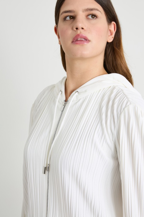 Felpa in jersey plissé