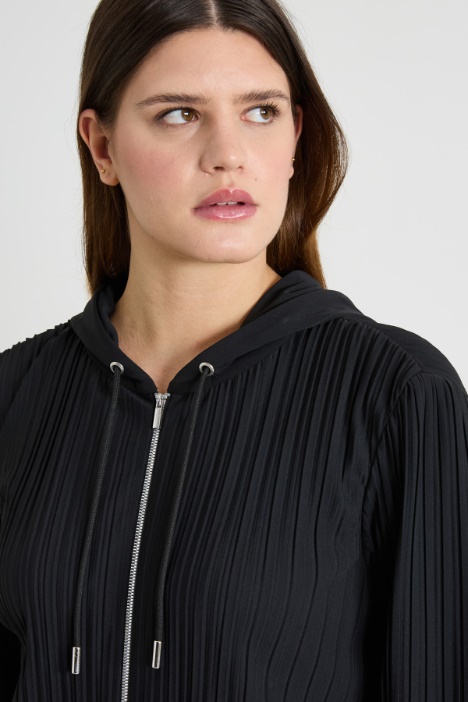 Felpa in jersey plissé