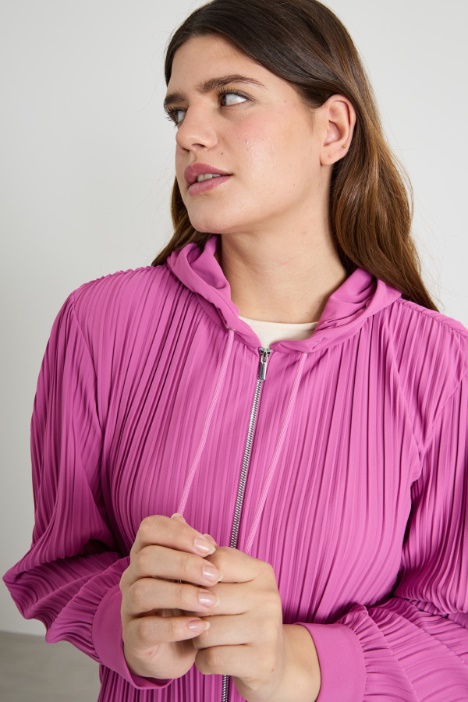 Felpa in jersey plissé