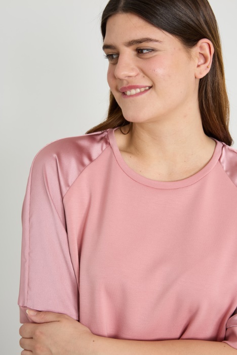 Camiseta de punto y satén