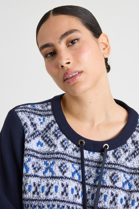 Felpa in jersey jacquard