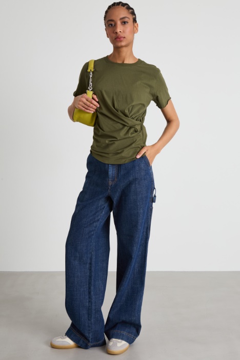 Camiseta drapeada de algodón - Intrend