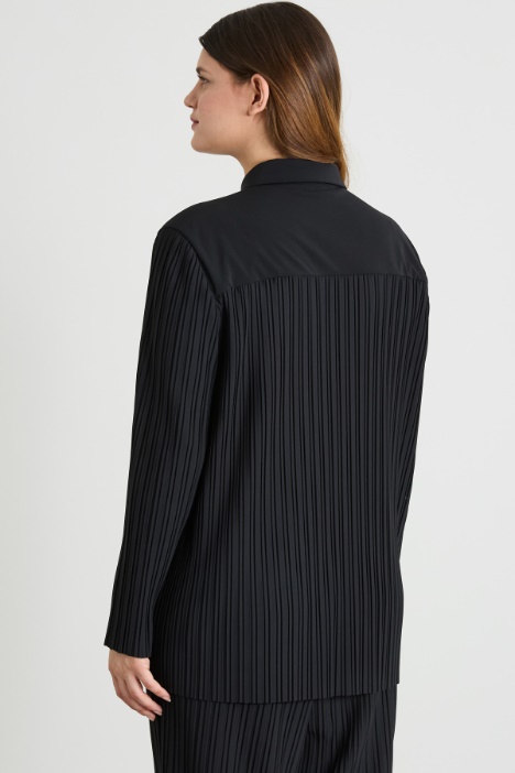 Camicia in jersey plissé