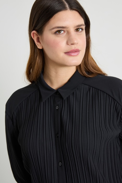 Camicia in jersey plissé