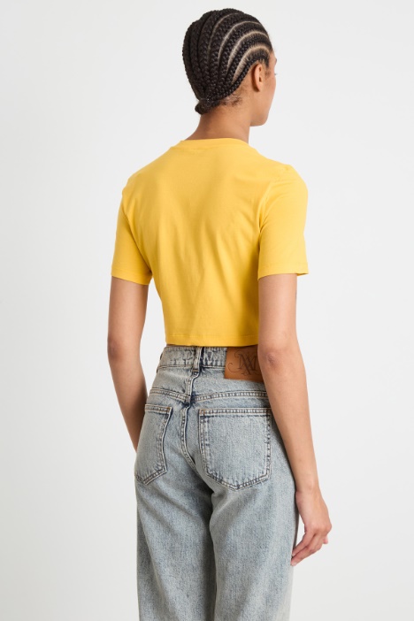 T-shirt cropped con stampa