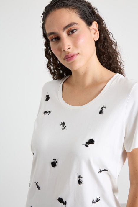 T-shirt in jersey con stampa