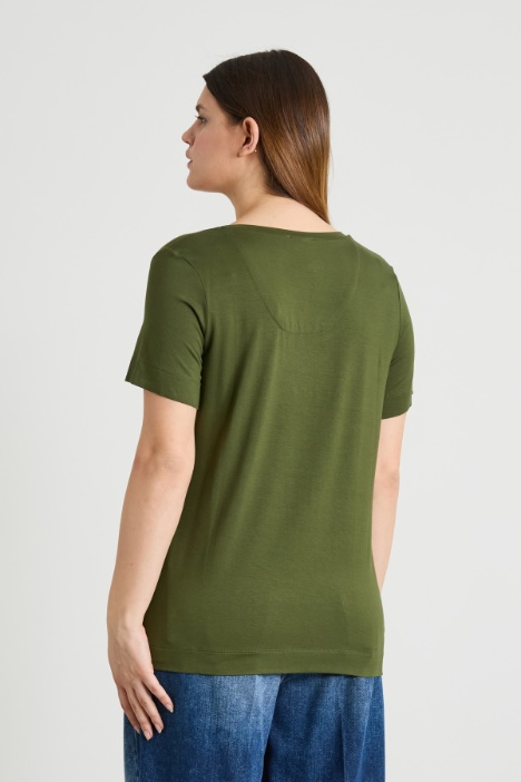 T-shirt in jersey con ricami