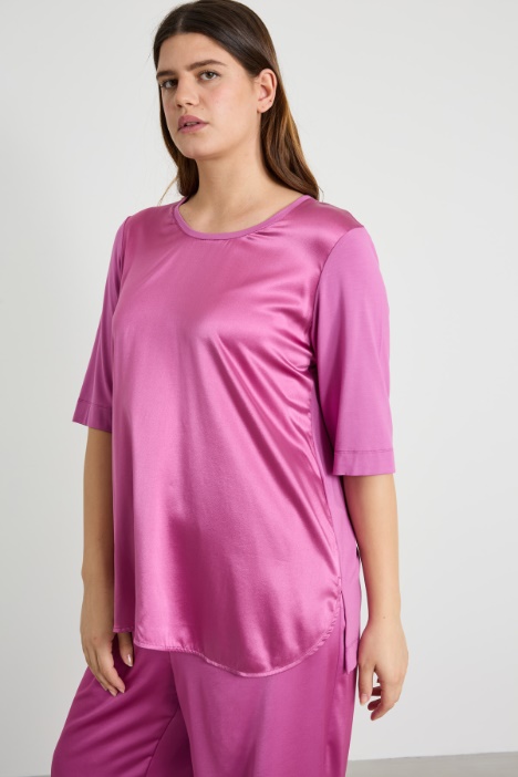Jersey and silk T-shirt Intrend