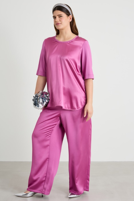 Jersey and silk T-shirt Intrend