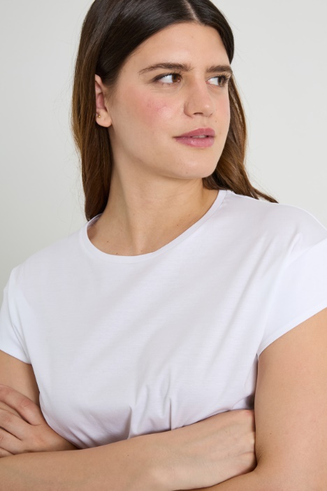 T-shirt con maniche ad aletta