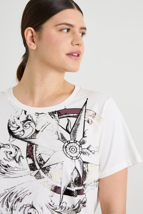 T-shirt in jersey con stampa