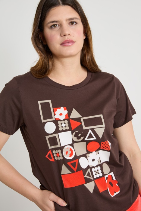 T-shirt in jersey con stampa