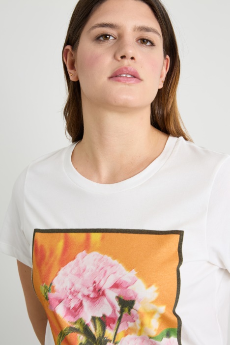 T-shirt in jersey con stampa