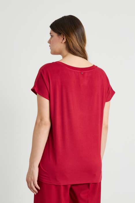 Camiseta de crepé y satén