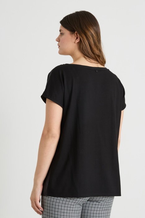 T-shirt in raso e jersey