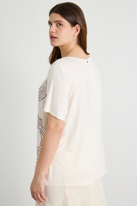 T-shirt in raso e jersey