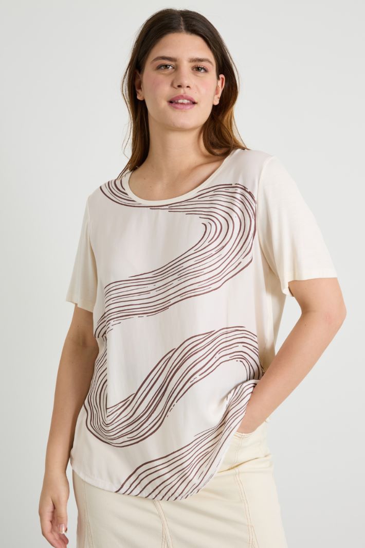 Satin and jersey T-shirt Intrend