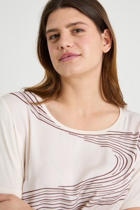 T-shirt in raso e jersey