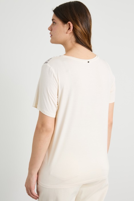 T-shirt in raso e jersey