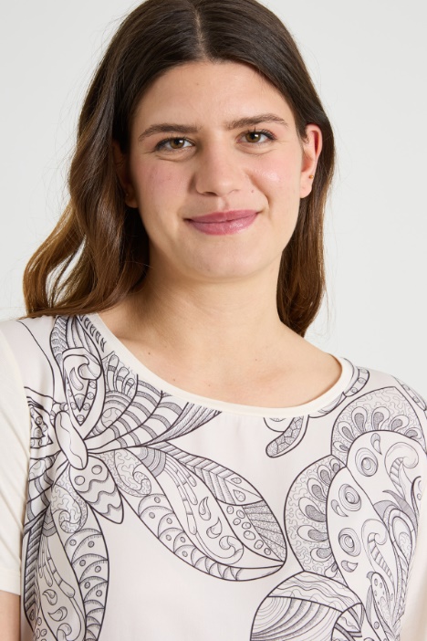 T-shirt in raso e jersey