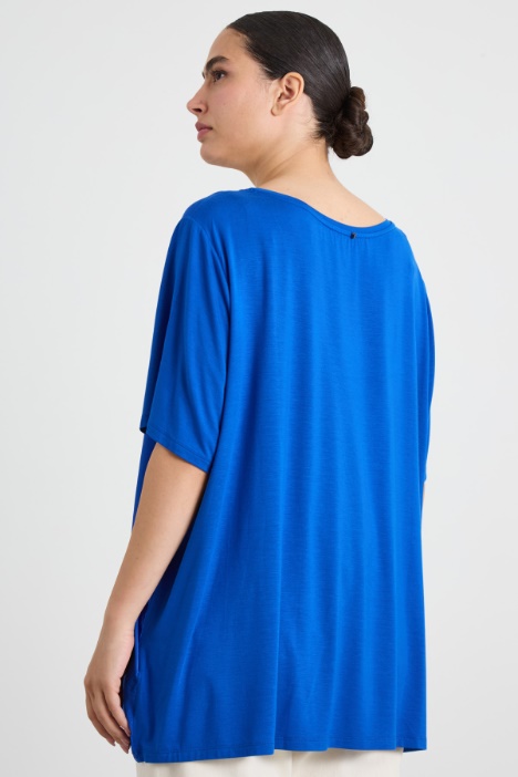 T-shirt in raso e jersey