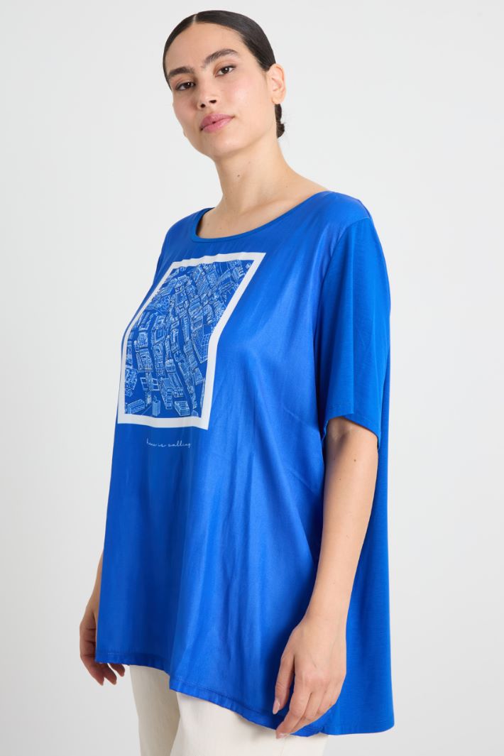 Camiseta de satén y punto Intrend