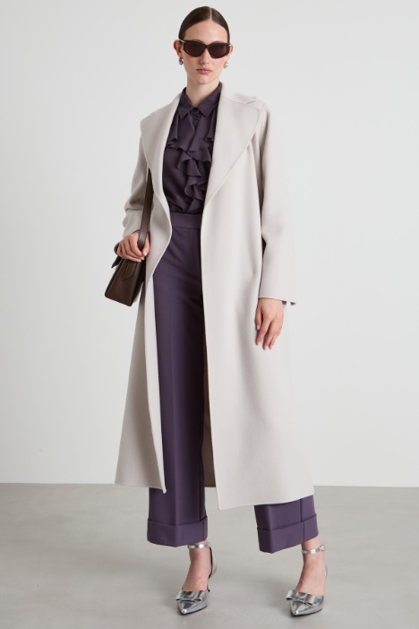 Cappotto in lana con cintura Intrend