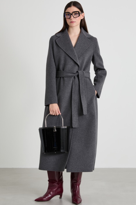 Cappotto in lana con cintura Intrend