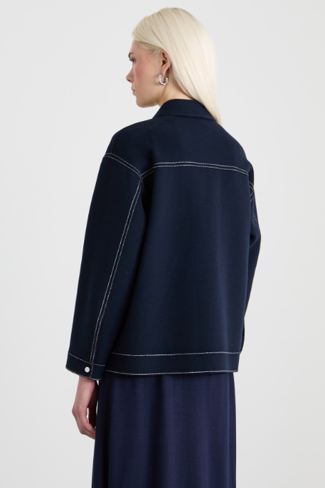 Giacca in lana con impunture