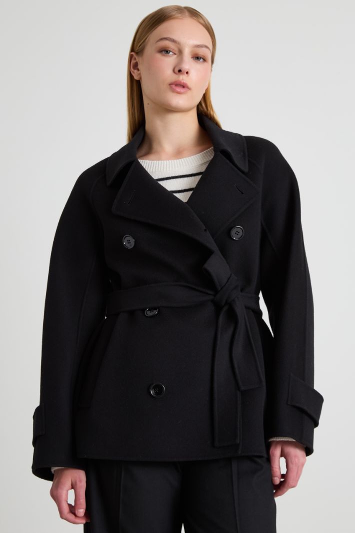 Wool pea coat with belt Intrend - 2