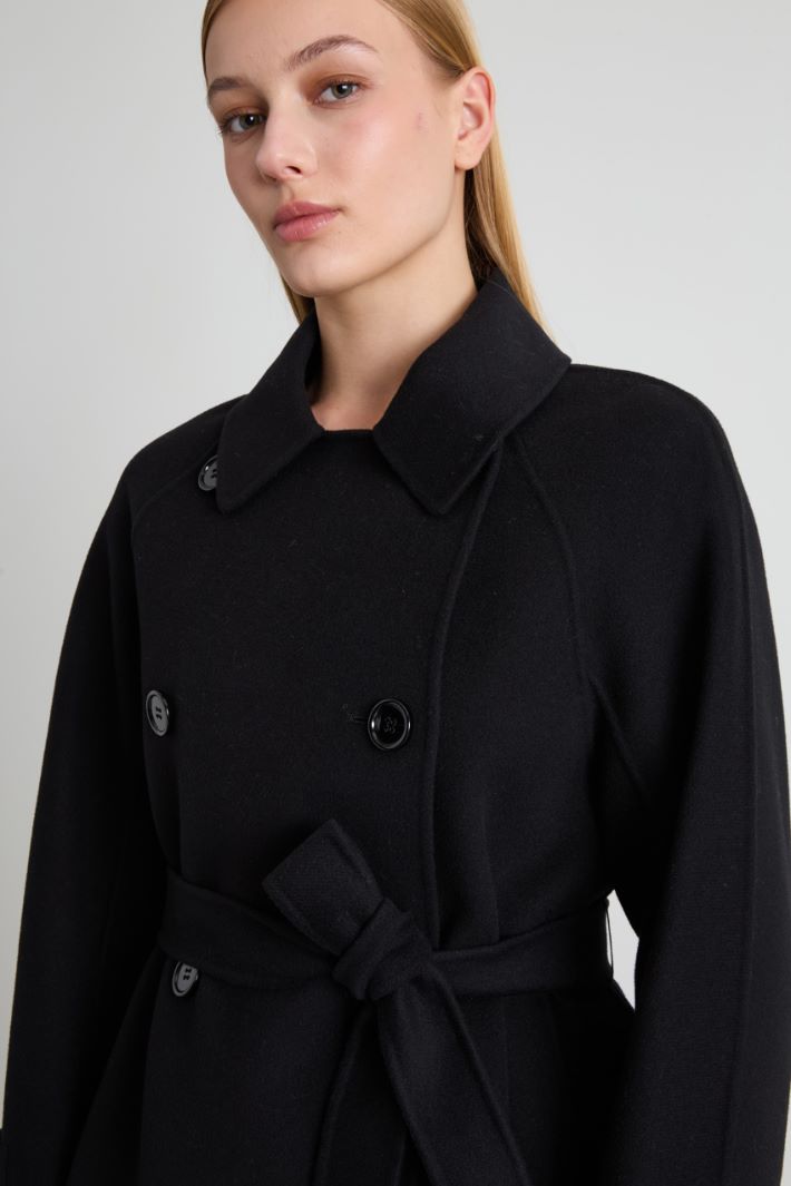 Wool pea coat with belt Intrend - 4