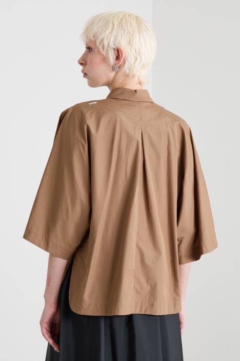 Camicia asimmetrica in popeline