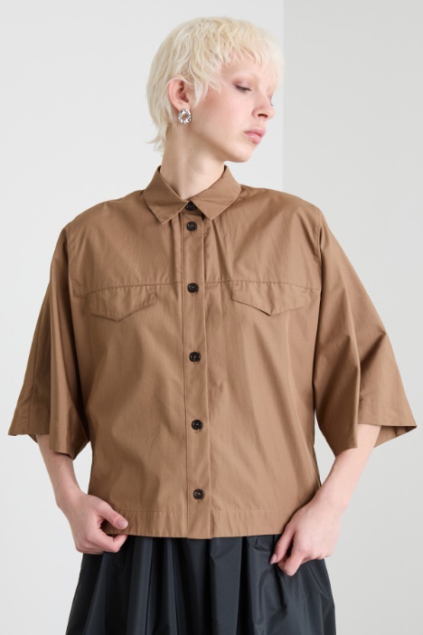 Asymmetric poplin shirt Intrend