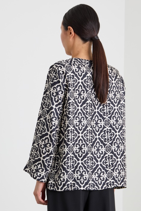 Blusa in twill stampato