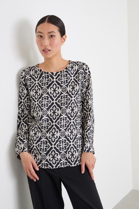 Blusa in twill stampato Intrend