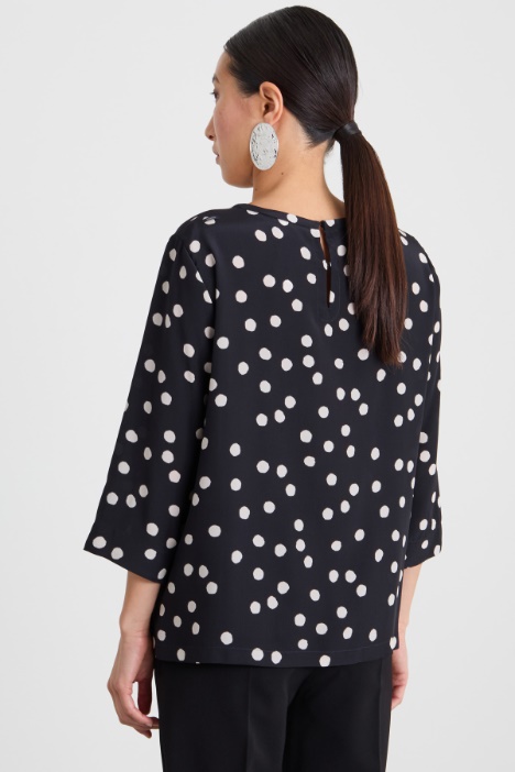 Blusa in crêpe de chine stampato