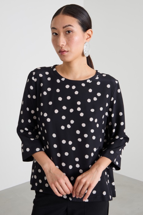 Printed crepe de chine blouse Intrend