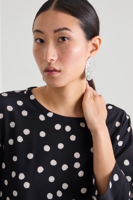 Blusa in crêpe de chine stampato