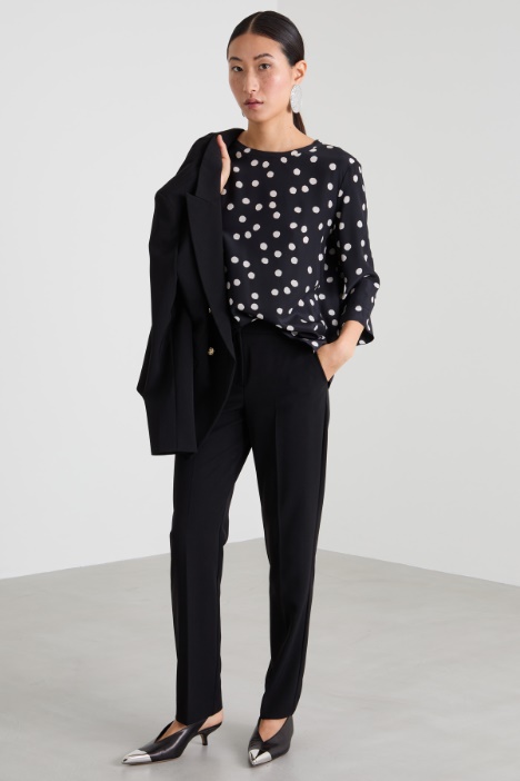 Printed crepe de chine blouse Intrend
