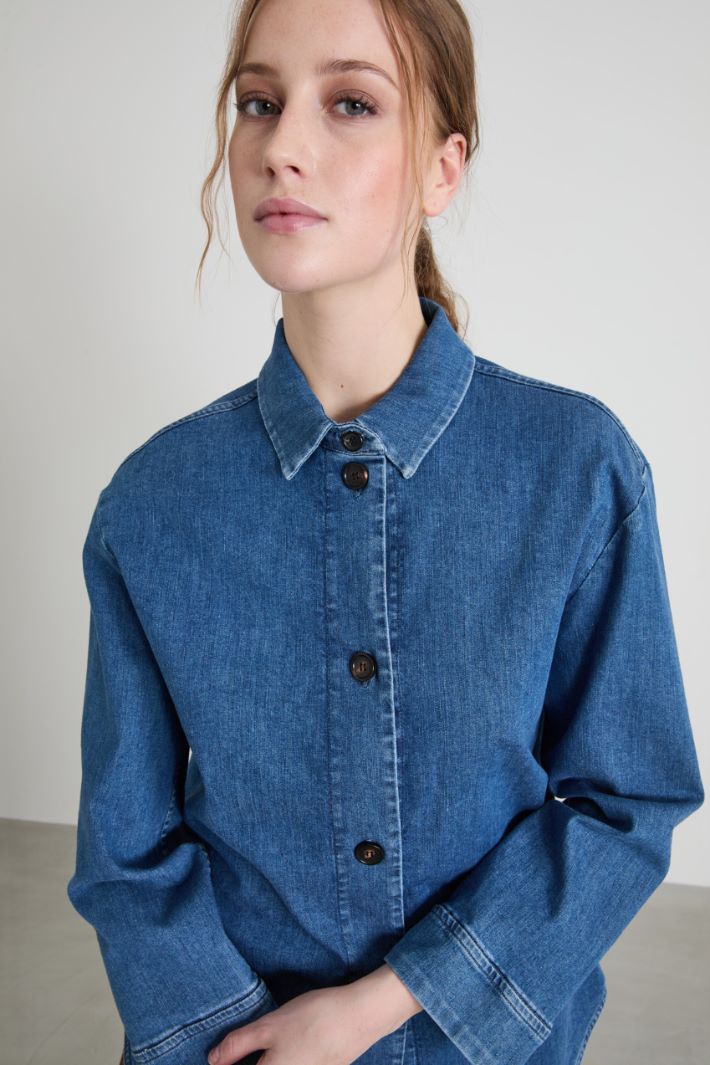 Stretch denim shirt Intrend - 4