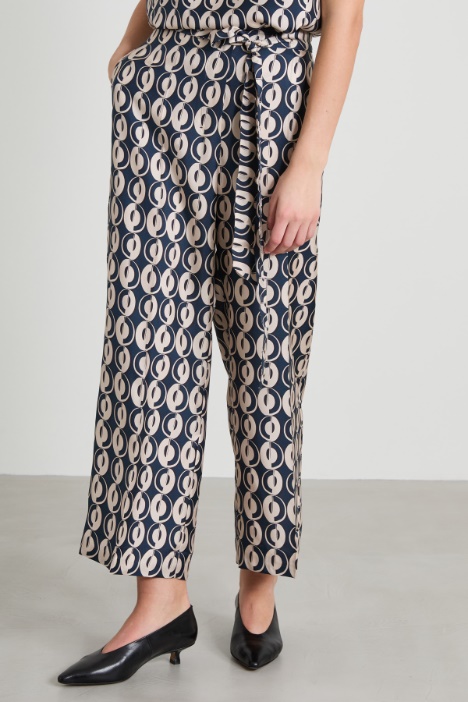 Pantaloni in twill a fantasia