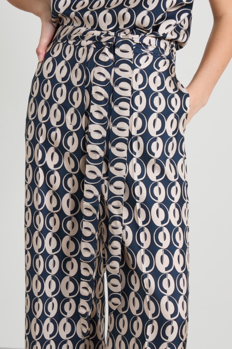 Pantaloni in twill a fantasia