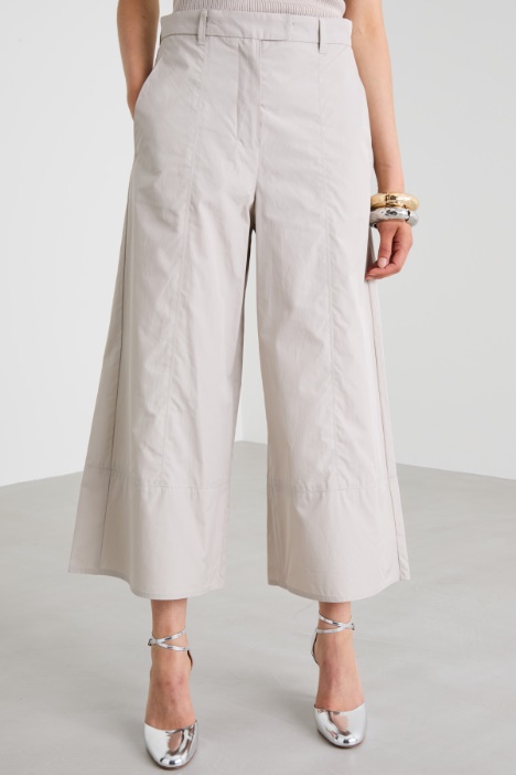 Pantaloni ampi in popeline